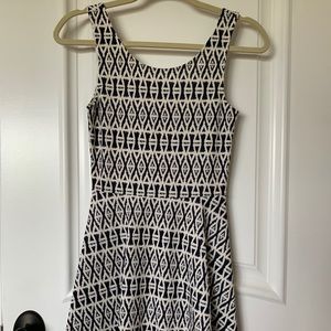 Fit and flare patterned dress